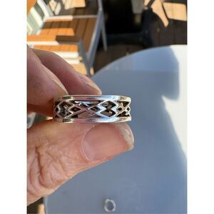 Ring, Sterling Silver Ring, Band, Unisex, Womens, Mens, Handmade, size 9.75